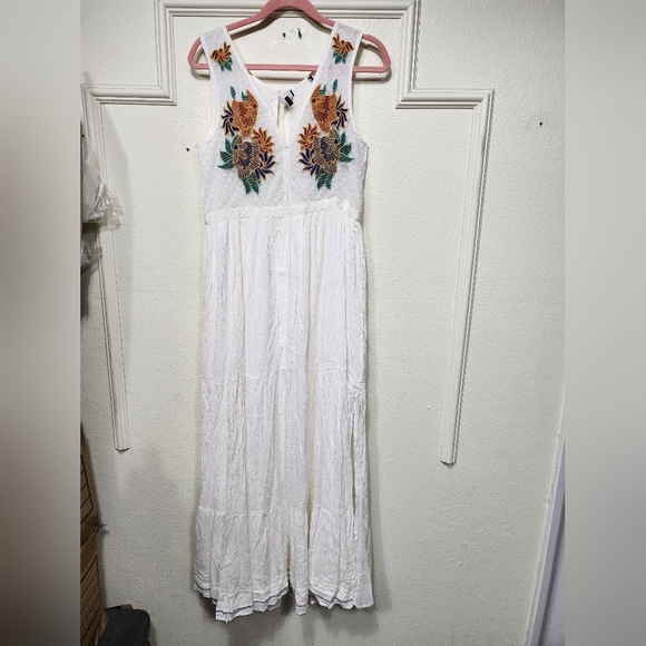 Lulus Tickets To Paradise White Embroidered Maxi Dress L Vacation Beach Party - Picture 6 of 12